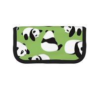 CRPPSYYR Schnauzer Trousse à crayons en toile imprimée Bleu, Fond Vert Panda, Taille unique, Pochette à monnaie