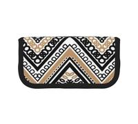 CRPPSYYR Trousse à crayons en toile avec motif cœurs colorés arc-en-ciel, Noir, blanc, marron clair, zigzag, Taille unique, Pochette à monnaie