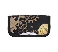 CRPPSYYR Trousse à stylos en toile avec imprimé caniche violet à pois, Engrenages mécaniques Steampunk., Taille unique, Pochette à monnaie