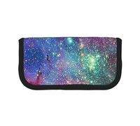 CRPPSYYR Trousse à stylos en toile avec imprimé caniche violet à pois, Galaxie colorée., Taille unique, Pochette à monnaie