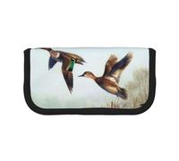 CRPPSYYR Trousse à stylos en toile avec imprimé caniche violet à pois, Hunting Flying Wild, Taille unique, Pochette à monnaie