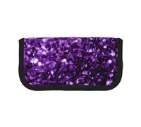 CRPPSYYR Trousse à stylos en toile imprimée avec ours marron, Belles paillettes violettes, Taille unique, Pochette à monnaie