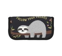 CRPPSYYR Trousse à stylos en toile imprimée hamster marron, Follow Your Dreams Paresseux, Taille unique, Pochette à monnaie