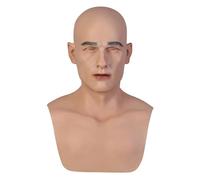 CRRCLSY Masque Facial Masculin Intégral BELL HANDMADE Silicone Hyper-Réaliste Transformation Naturelle Pour Personnes Transgenres (Brun)