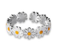 Crrynuo Bague ouverte en forme de marguerite, bague de déclaration réglable pour femme, bague de fiançailles, bague de mariage, bague de fiançailles avec inscription « You Are My Sunshine » - Bijoux