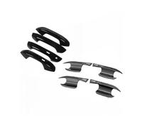 CRRYUQWWM pour VW pour Golf 8 Mk8 2020 2021 2022 Noir Brillant Smart Poignée De Porte Couverture Autocollant Garniture Voiture Film De Protection Accessoires (4HandleBowl 2Keyless)