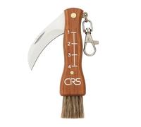CRS Couteau à Champignons approuvé par la Police avec Brosse | Petit Couteau de Poche pour Camping et Activités Extérieures | Couteau Pliant à Lame incurvée en Acier Inoxydable (sans étui)