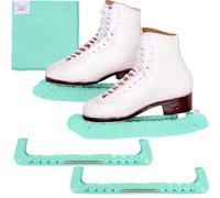 CRS Cross Coffret Cadeau Patinage sur Glace, Protège-Patins, Protections de Lames Souples et Serviette pour Patinage Artistique ou Hockey, Marine (Sit Spin Sea Foam), L