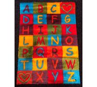 CRS Fur Fabrics Funky Fun Tapis en Fausse Fourrure Douce Motif Football Bleu/Blanc