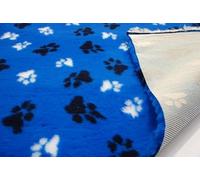 CRS Fur Fabrics Linge de lit vétérinaire antidérapant Professionnel pour Chien Motif Pattes Bleu Roi 1 m 150 cm x 100 cm