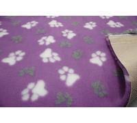 CRS Fur Fabrics Linge de lit vétérinaire antidérapant Professionnel pour Chien Motif Pattes Lilas 1 m 150 cm x 100 cm