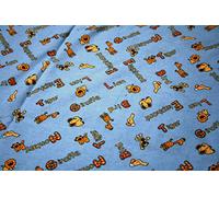 CRS Fur Fabrics Tissu 100% Coton Flanelle Wynciette - Animal Bleu