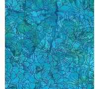 CRS Fur Fabrics Tissu Batik en Coton Teint à la Main JLB0182COL1, 1 m, 145 cm x 100 cm, Turquoise, 1Mtr 145cm x 100cm