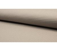 CRS Fur Fabrics Tissu nid d'abeille 100% Coton gaufré - Taupe Beige, 1 m - 150 cm x 100 cm
