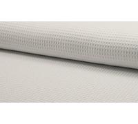 CRS Fur Fabrics Tissu piqué nid d'abeille 100% Coton gaufré - Blanc, 150 x 100 cm