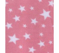 CRS Fur Fabrics Tissu Polaire imprimé - Étoiles Rose 1 m 150 cm x 100 cm, Polyester, Multicolore, 1Mtr 150cmx100cm