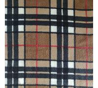 CRS Fur Fabrics Tissu Polaire imprimé - Tartan Marron, 1 m x 150 cm x 100 cm, Polyester, Multicolore, 1Mtr 150cmx100cm