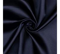 CRS Fur Fabrics Tissu satin liquide en polyester bleu marine, 1 m - 145 cm x 100 cm, 1Mtr-145cm x 100cm