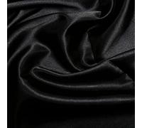 CRS Fur Fabrics Tissu satiné soyeux pour mariée Noir 1 m 100 cm x 150 cm, Polyester, 1Mtr 100cm x 150cm