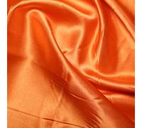 CRS Fur Fabrics Tissu satiné soyeux pour mariée Orange 1 m 100 cm x 150 cm, Polyester, 1Mtr 100cm x 150cm