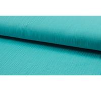 CRS Fur Fabrics Turquoise Bambino Tissu mousseline double gaze 1 m 140 cm x 100 cm, Coton, 1Mtr-140cm x 100cm