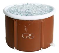 CRS ice bath tub | Tonne pour bain glacé portable | Baignoire de glace pour adultes | Fût de glace pour/Bassin de glace l'intérieur et l'extérieur | Idéal pour la méthode Wim Hof (Marron 75cmØ)