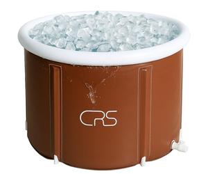CRS ice bath tub | Tonne pour bain glacé portable | Baignoire de glace pour adultes | Fût de glace pour/Bassin de glace l'intérieur et l'extérieur | Idéal pour la méthode Wim Hof (Marron 75cmØ)