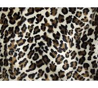 CRS Vendor LTD. Tissu Velboa Imitation Peau de Poney Crème/léopard