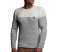 CRSM Karl's People K-114 Streetwear Pull en tricot pour homme Automne/hiver - Gris - Medium