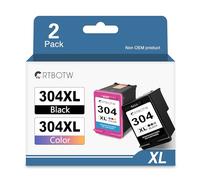 CRTBOTW Lot de 2 Cartouches d'encre compatibles 304 pour HP 304XL 304 XL Haut rendement (Noir et Couleur) pour Ordinateur de Bureau 2620 2625 2630 2635 2655 3700 3720 3755 Envy 5010 5020 50522 5055