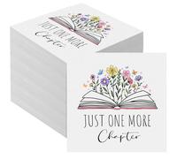 Crtiin More Chapter Book Club Lot de 50 serviettes en papier jetables 3 plis pour la lecture et les fêtes à thème