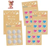CRTLNYH 5PCS Cartes Gender Reveal à gratter pour Une Annonce Originale du Sexe de bébé - Gender Reveal Party - Moment de surprise - Fille ou garçon - (Fille)