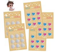 CRTLNYH 5PCS Cartes Gender Reveal à gratter pour Une Annonce Originale du Sexe de bébé - Gender Reveal Party - Moment de surprise - Fille ou garçon - (Garçon)