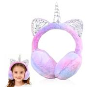CRTLNYH Licorne Cache Oreille,Oreillettes Violet clair,Peluches Fille Cache-Oreilles,Cache-oreilles Pliable Ajustable Earmuff,oreilles pour Hiver Activités de Plein Air
