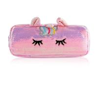 CRTLNYH Trousse à Crayons Licorne,Trousse à Crayons 3d Pour Filles, Paillettes papeterie sac à crayons rangement grande capacité sac à crayons paillettes,Cadeaux De RentréE, Cadeaux De NoëL-20*8.5*5.5