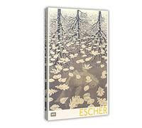 crttrs Escher Impression sur toile des trois mondes, décoration murale, peintures pour salon, chambre à coucher, style cadre, 40 x 60 cm