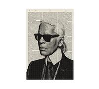 crttrs Poster de Karl Lagerfeld Fashionista, noir et blanc, décoration murale pour salon, chambre à coucher, style sans cadre, 50 x 75 cm