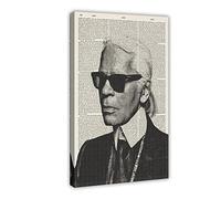 crttrs Poster de Karl Lagerfeld Fashionista, noir et blanc, décoration murale pour salon, chambre à coucher, style cadre, 30 x 45 cm