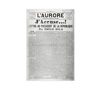 crttrs Poster rétro Magazine J'accuse d'Emile Zola sur toile pour décoration de chambre à coucher, bureau, chambre, cadeau, sans cadre, 40 x 60 cm