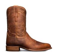 CrtTsks Homme Cuir Véritable Cowboy Bottes Longueur du Mollet Talon Western Enfiler Bout Pointu Chaussures,Flower Brown,42 EU
