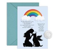 CRTURUNIQ Carte de condoléances pour chien, cadeau de deuil commémoratif pour la perte d'un animal de compagnie, pont arc-en-ciel, amour éternel