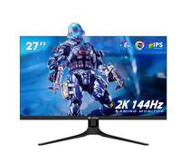 CRUA 27 inch 1440P Gaming Monitor,144hz Computer Monitor, Frameless PC Monitor, 1ms GTG with FreeSync, Low Motion Blur, Eye Care, VESA, DisplayPort, HDMI, Black