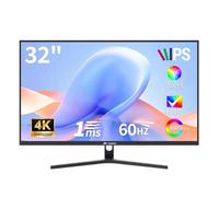 CRUA 32 inch Ecran PC Gamer 4K,Gaming Monitor UHD (3840 x 2160) PC Screen 1ms GtG 60HzHZ, Display HDRTM 400, DCI-P3 98%, AMD FreeSync, Tilt, Height Adjustable, Portrait Mode