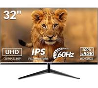 CRUA 32 Pouces incurvé Moniteur de Jeu 4K - Taux de rafraîchissement de 60 Hz, Temps de réponse de 1 ms, Prise en Charge HDR10, Compatible G-Sync, Dalle VA incurvée 1500R (81,3 cm), idéal pour Les GA