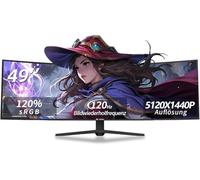 CRUA 49 Pouces Écran PC d'ordinateur de Jeu 1500R Ultra-Large incurvé, DFHD（3840x1080） 165Hz/144Hz, 1MS, FreeSync, 120% sRGB, Moniteur réglable en Hauteur, HDMI*2、DP*2, VESA 75 * 75mm-Noir