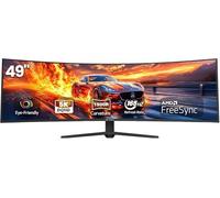 CRUA 49 Pouces Écran PC d'ordinateur de Jeu Ultra-Large incurvé, DQHD (5120×1440), 165Hz,144Hz,1500R, 1MS,32:9,HDR10,FreeSync, 120% sRGB, Moniteur réglable en Hauteur, HDMI、DP, VESA