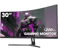 CRUA Ecran PC Gamer Incurvé 30 Pouces 200 Hz WFHD(2560 * 1080P) 1500R VA écran 1ms, 99% sRGB FreeSync, Moniteur Ultra-Large 21:9 Inclinaison Réglable Crosshair VESA Montage Mural Installer (HDMI, DP)