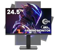 CRUA Moniteur de Jeu 24,5 Pouces 144 Hz/165 Hz, FHD 100% sRVB, Moniteur Vertical réglable en Hauteur/Pivot/pivotant/Inclinaison, Prend en Charge FreeSync, DisplayPort, HDMI, Support Mural (75 mm x 75
