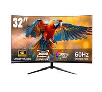 CRUA Moniteur incurvé 4K de 32 pouces, panneau VA 3000R UltraWide UHD 3840 x 2160 avec HDR10, synchronisation adaptative, 100 % sRGB, affichage des soins oculaires pour les jeux, le travail et le