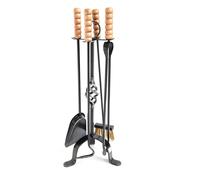CRUCCOLINI CG14 Set Cheminée Linea Noce En Fer Forgé Avec Tient-Manches En Bois